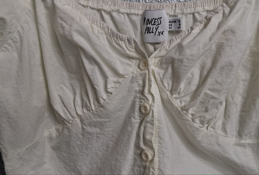Princess Polly Abe White Crop Top   Size 8 - Picture 10 of 14